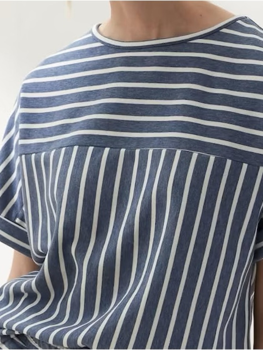 Banana Republic blue and white striped top